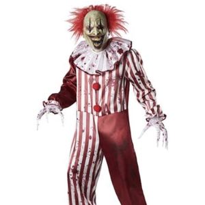 In clown Halloween costume